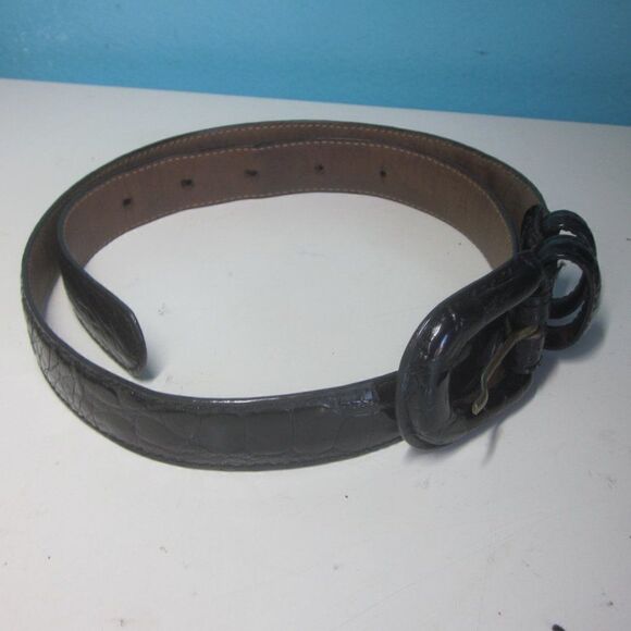 Reptiles House Black Crocodile Belt  Womens Size XS 1\